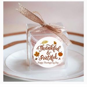 50 CT🦃2x2 " Happy Thanksgiving Day Stickers - Grateful Design